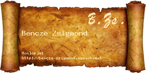 Bencze Zsigmond névjegykártya