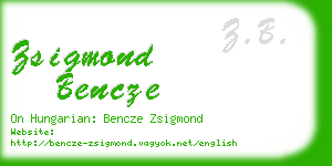 zsigmond bencze business card